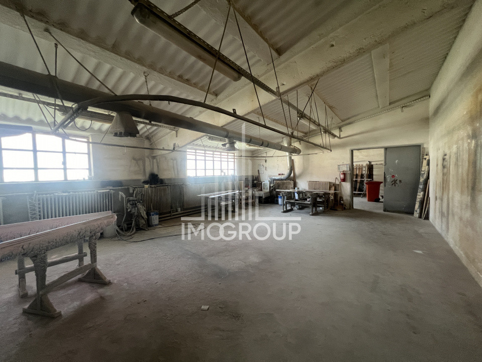 Hală producție 1600 mp – fostă tâmplărie lemn, utilată, exaustare + centrală 