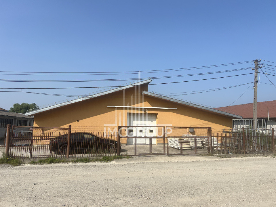 Hală producție 1600 mp – fostă tâmplărie lemn, utilată, exaustare + centrală 