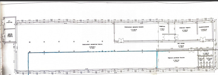 Hală producție 1600 mp – fostă tâmplărie lemn, utilată, exaustare + centrală 