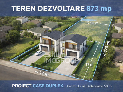 Teren 873 mp Baciu – ideal 2 case sau duplex | Front 17 m | Certificat urbanism