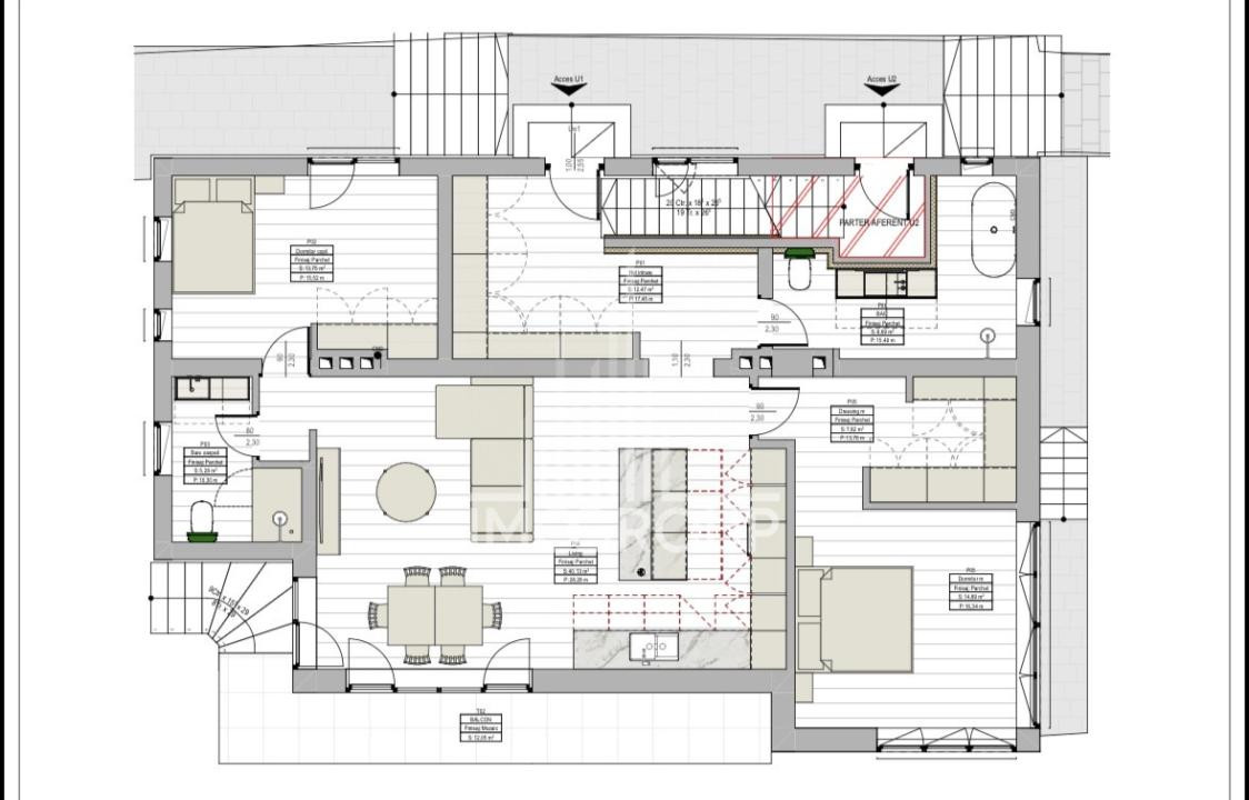 Apartament tip duplex cu 450 mp teren, in zona Centrala, str. Aviator Badescu