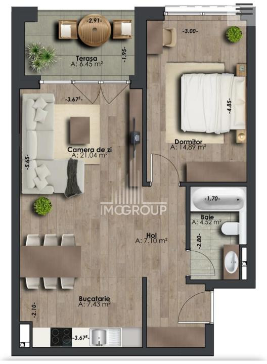 De inchiriat apartament premium cu 2 camere The Nest- garaj
