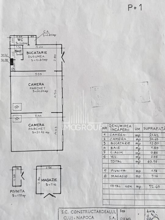Apartament cu 2 camere | Zona Ultracentrală | Parcare | Etaj 1 | Pod | Pivniță |