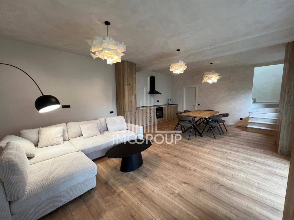 Duplex modern de închiriat | 100 mp utili | 2 dormitoare | 2 băi | Parcare