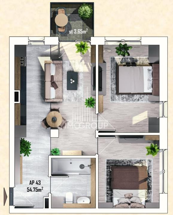 Apartament 3 camere de vânzare – Omnia Residence, Apahida