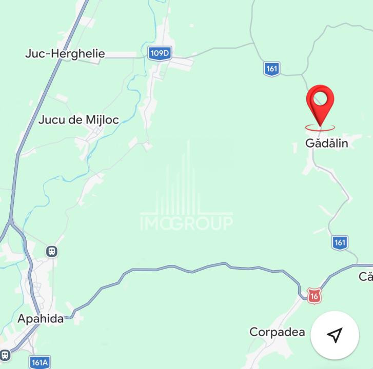 Teren cu casă la roșu în Gădălin, jud. Cluj.