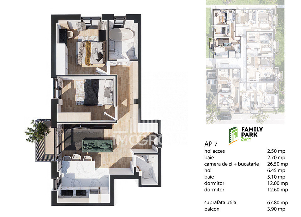 APARTAMENT NOU CU 3 CAMERE ȘI PARCARE IN BACIU