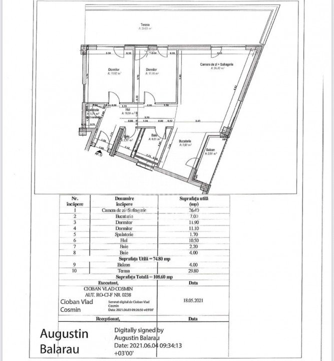 OPORTUNITATE De vanzare apartament 3 camere terasa 30 mp 2 parcarI